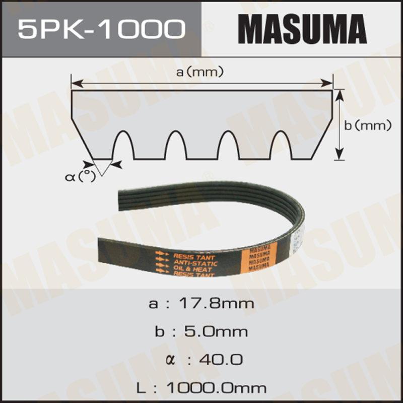 Ремінь струмковий MASUMA 5PK1000