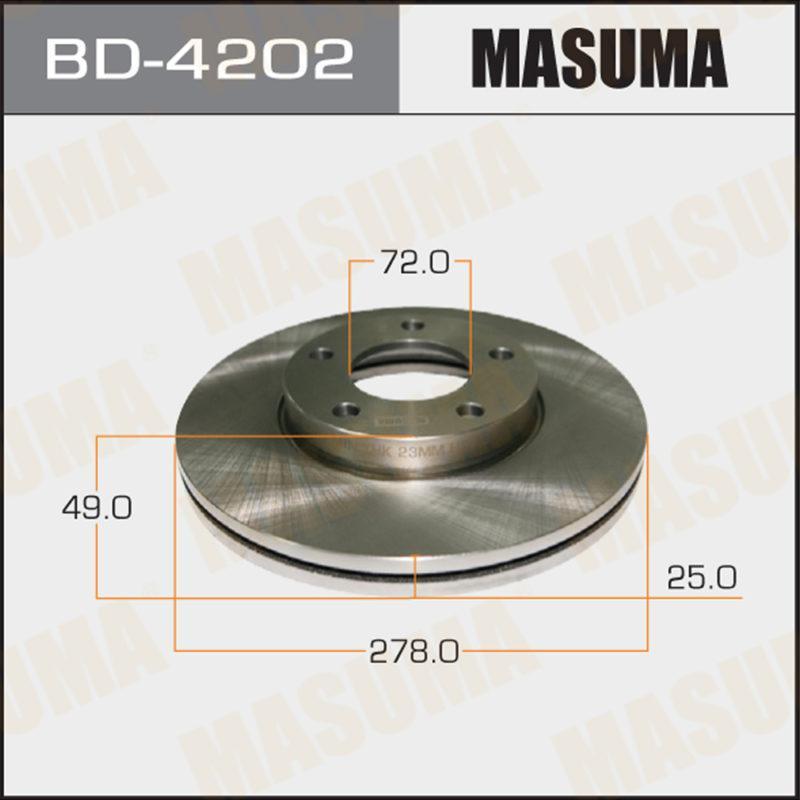 Диск гальмівний MASUMA BD4202