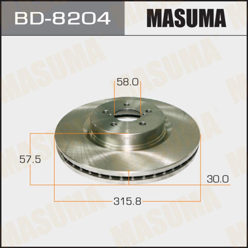 Диск тормозной MASUMA BD8204