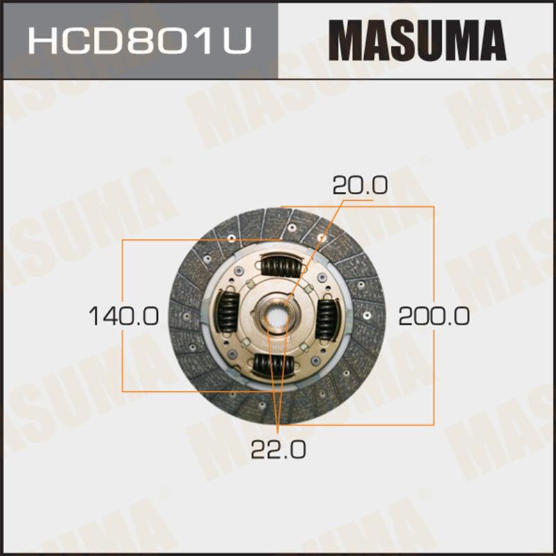 Диск сцепления  MASUMA HCD801U