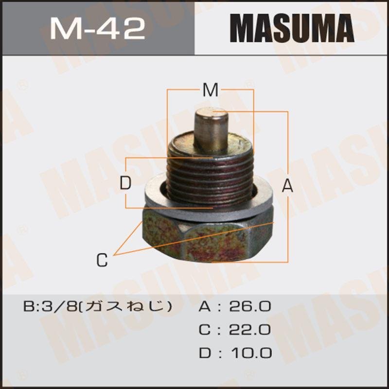 Болт маслосливной С МАГНИТОМ MASUMA M42