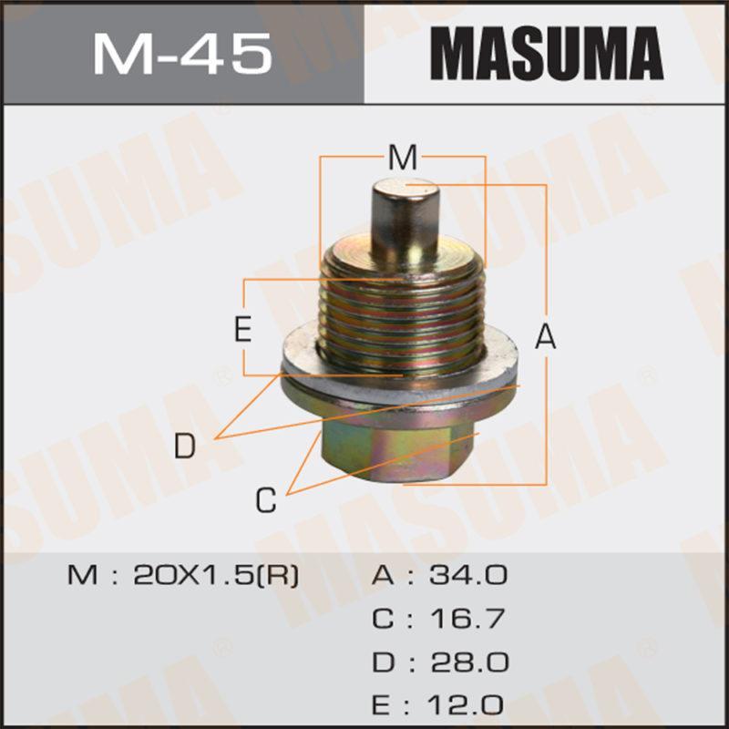 Болт маслосливной С МАГНИТОМ MASUMA M45