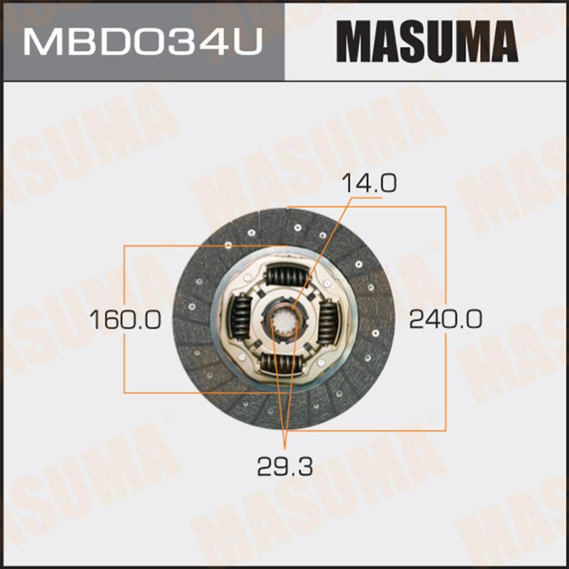 Диск сцепления  MASUMA MBD034U