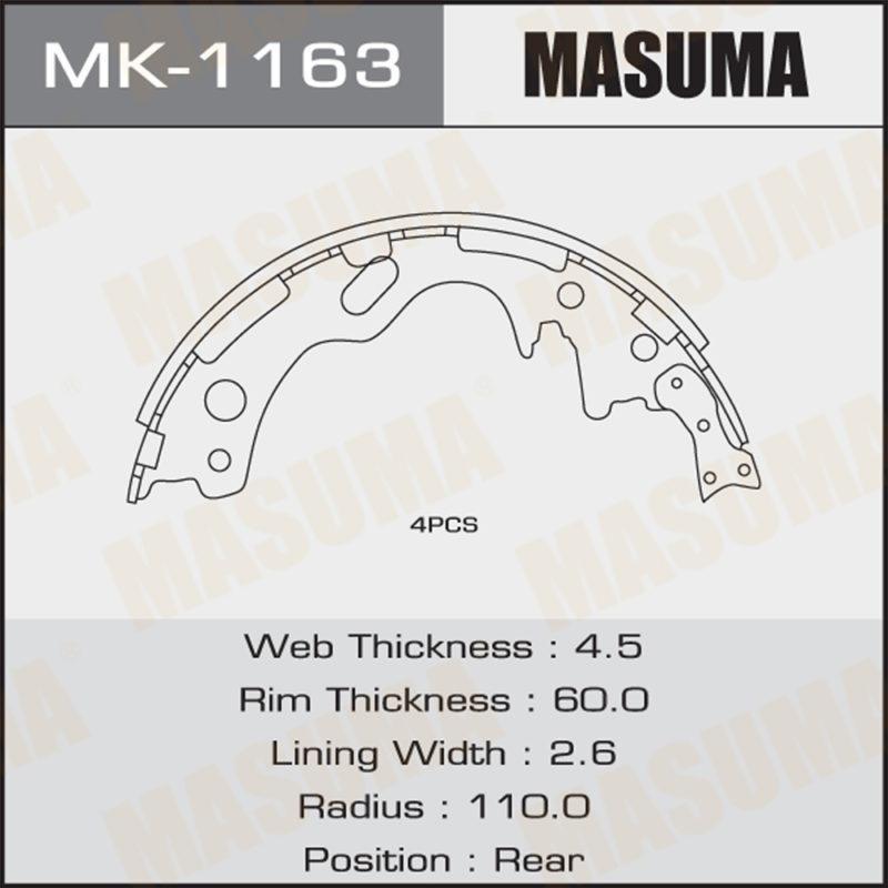 Колодки барабанні MASUMA MK1163