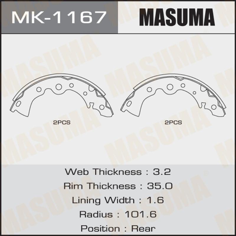 Колодки барабанні MASUMA MK1167