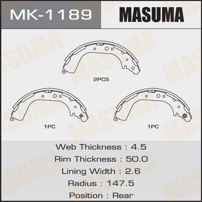 Колодки барабанні MASUMA MK1189