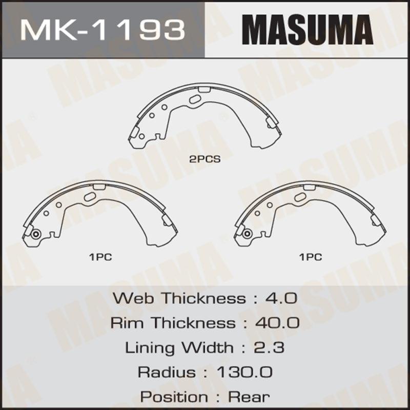Колодки барабанні MASUMA MK1193