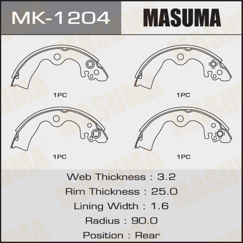Колодки барабанні MASUMA MK1204