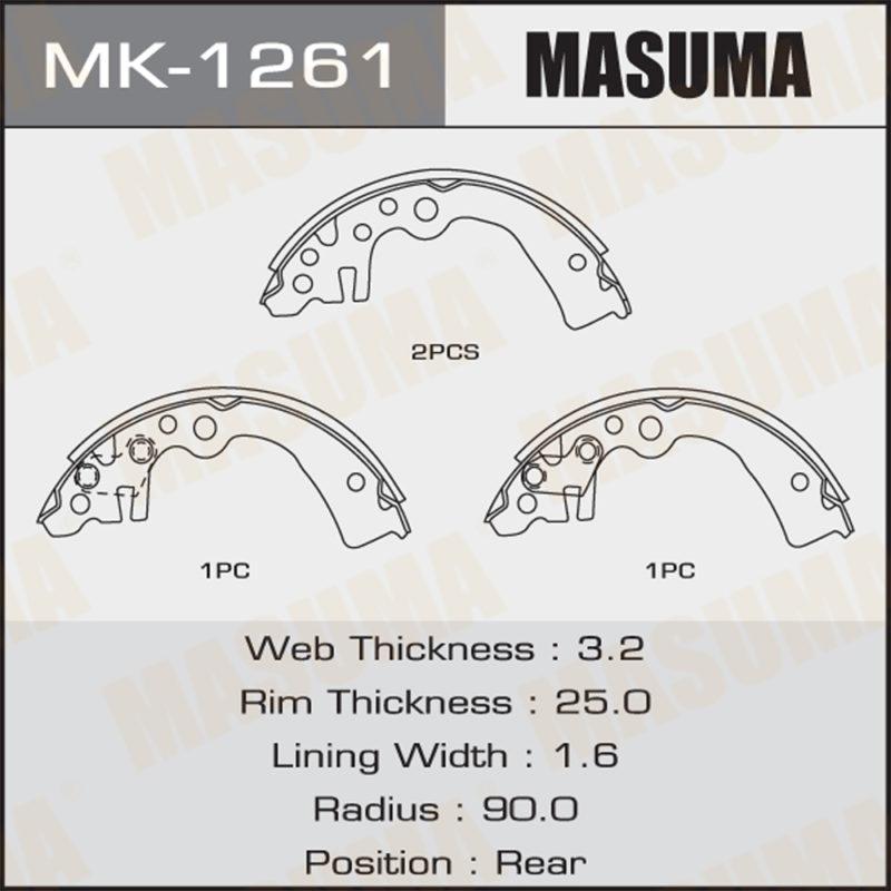 Колодки барабанні MASUMA MK1261
