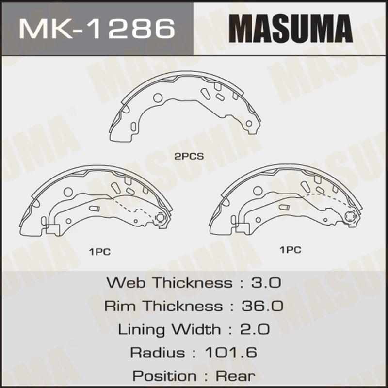 Колодки барабанні MASUMA MK1286