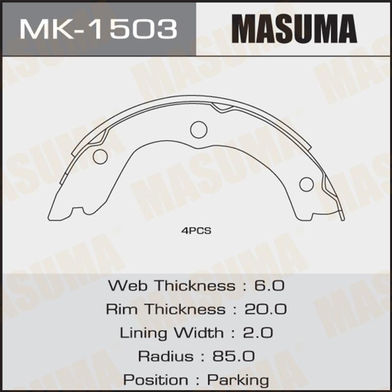 Колодки барабанні MASUMA MK1503