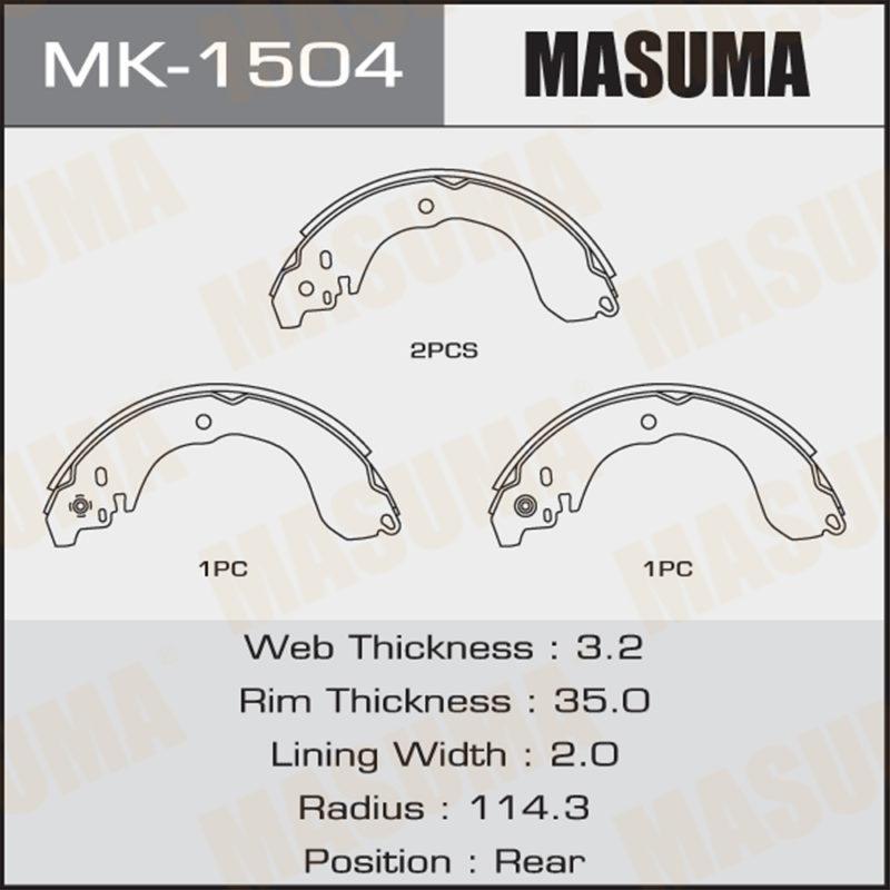 Колодки барабанні MASUMA MK1504