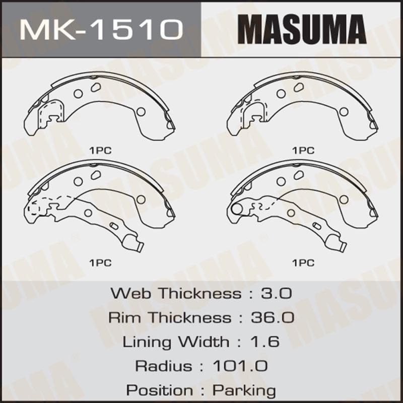 Колодки барабанні MASUMA MK1510