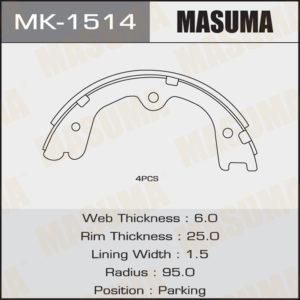 Колодки барабанні MASUMA MK1514