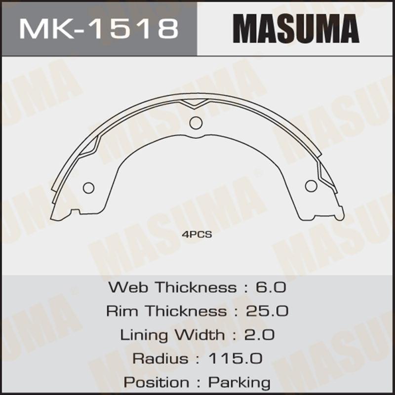 Колодки барабанні MASUMA MK1518