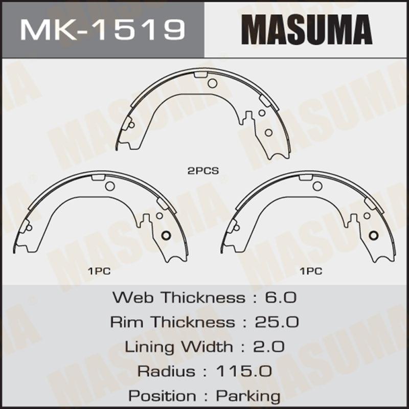 Колодки барабанні MASUMA MK1519