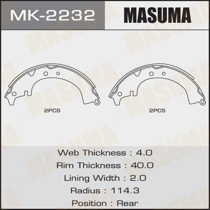 Колодки барабанні MASUMA MK2232