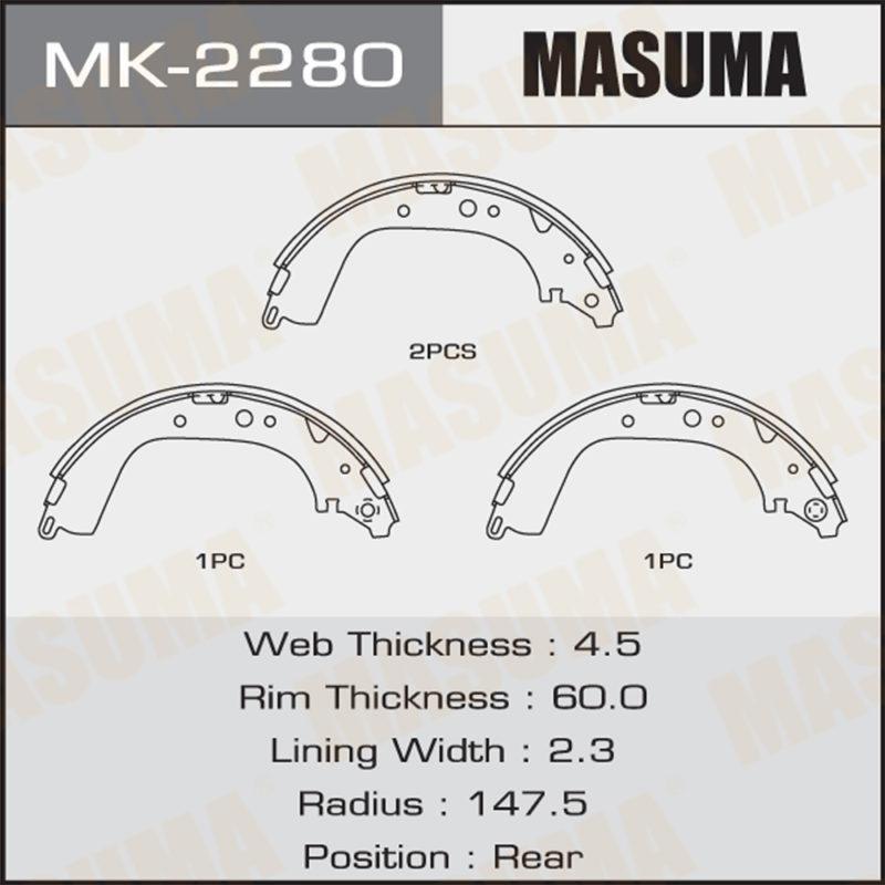 Колодки барабанні MASUMA MK2280