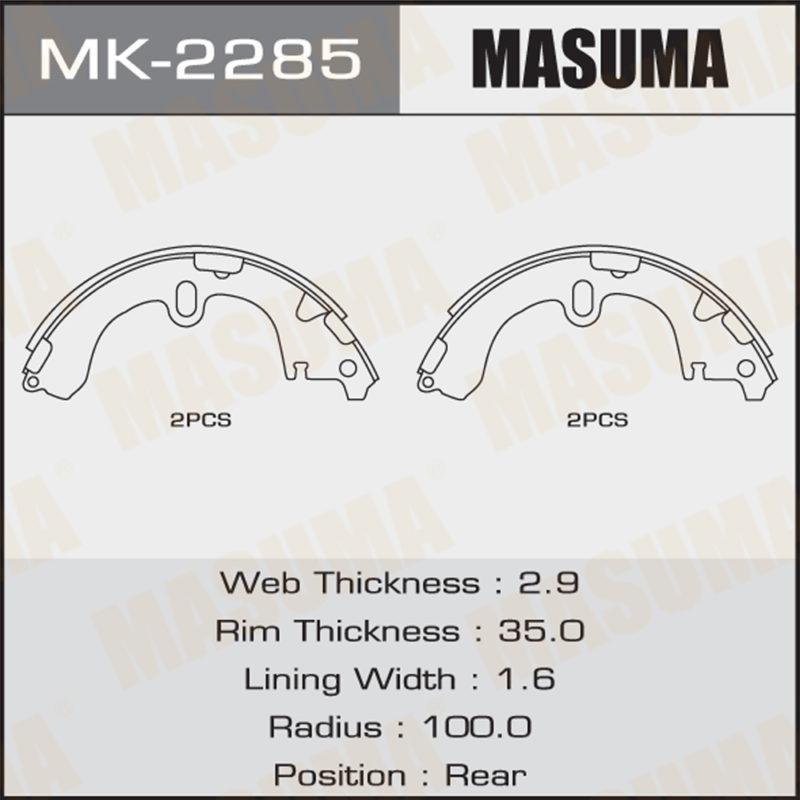Колодки барабанні MASUMA MK2285