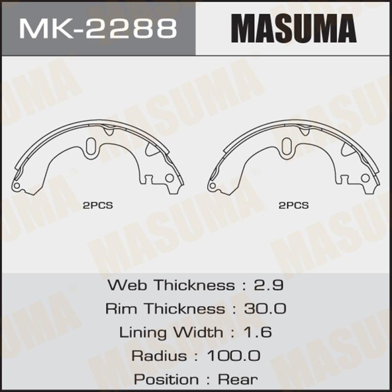 Колодки барабанні MASUMA MK2288