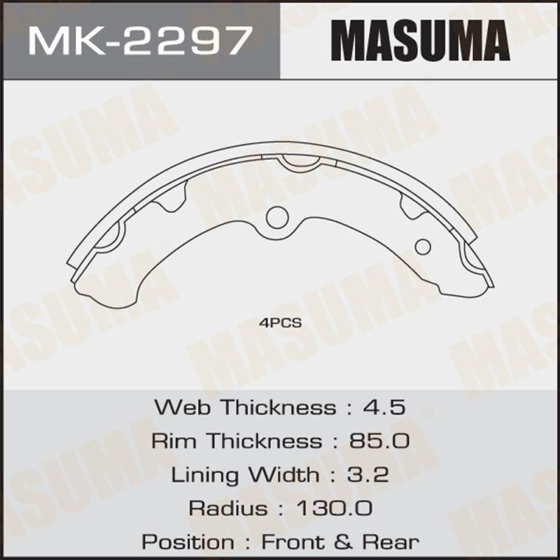 Колодки барабанні MASUMA MK2297