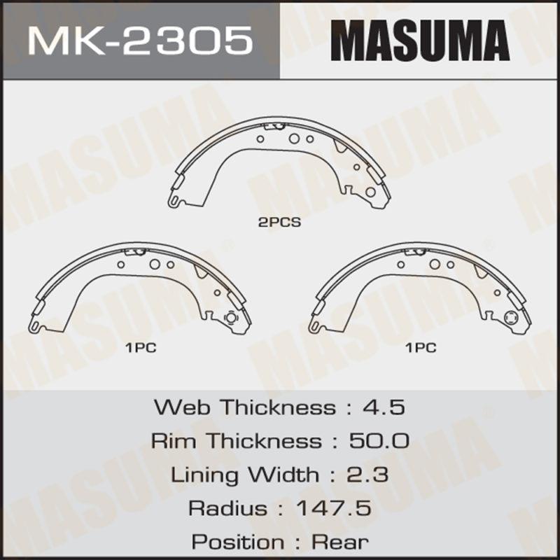 Колодки барабанні MASUMA MK2305