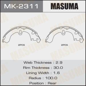 Колодки барабанні MASUMA MK2311