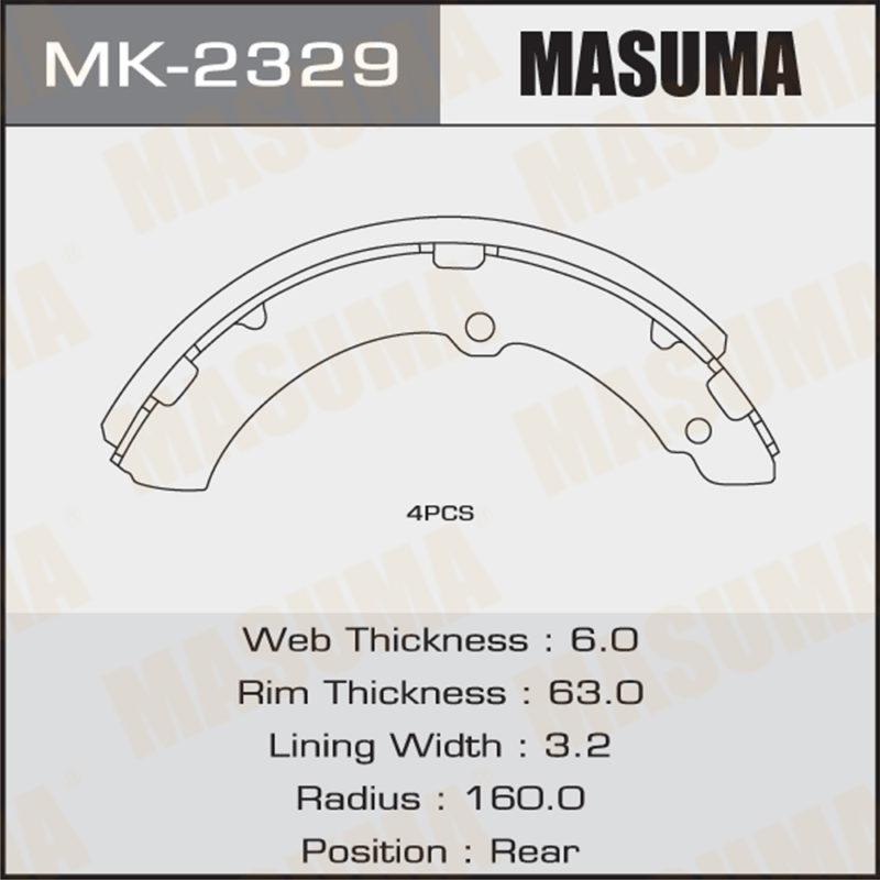 Колодки барабанні MASUMA MK2329
