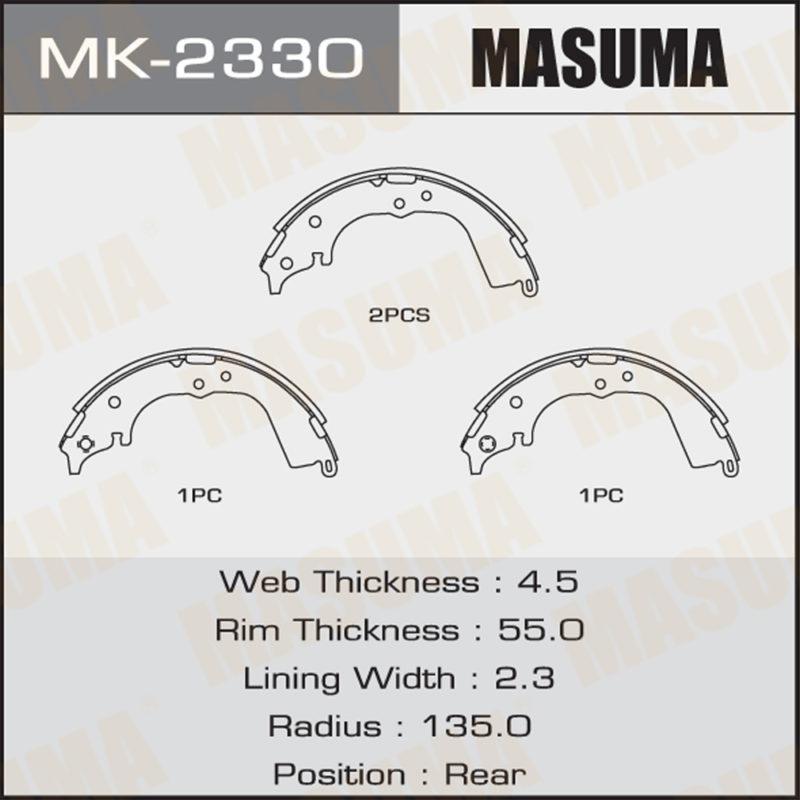 Колодки барабанні MASUMA MK2330