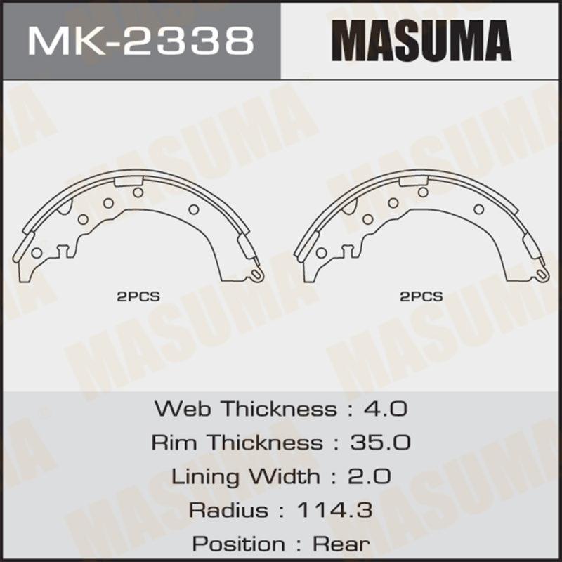 Колодки барабанні MASUMA MK2338