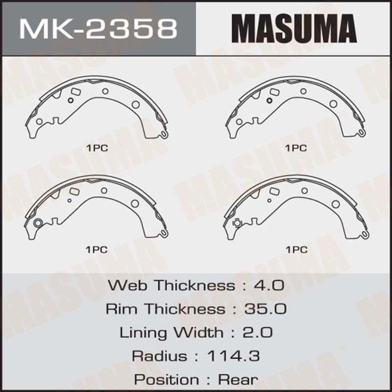 Колодки барабанні MASUMA MK2358