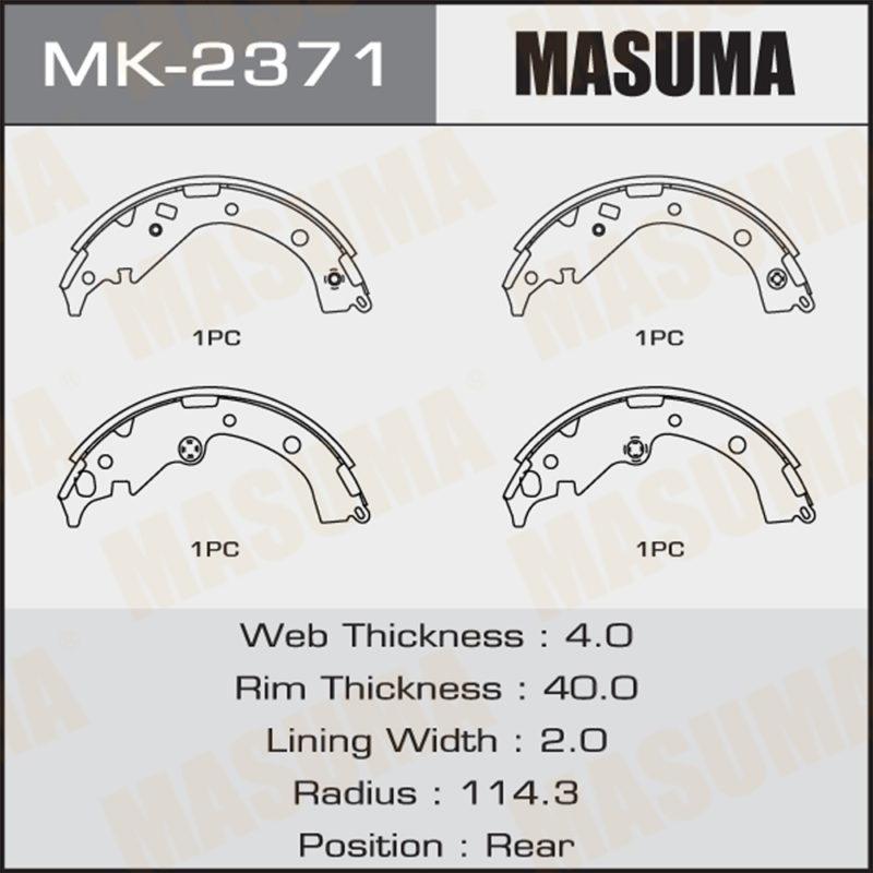 Колодки барабанні MASUMA MK2371