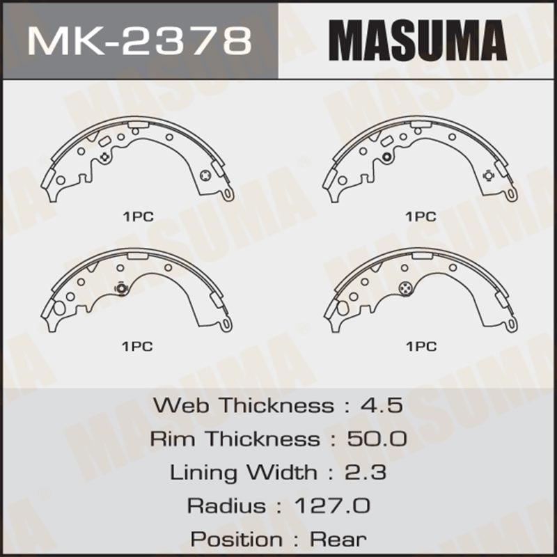 Колодки барабанні MASUMA MK2378
