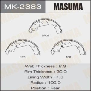 Колодки  барабанные MASUMA MK2383