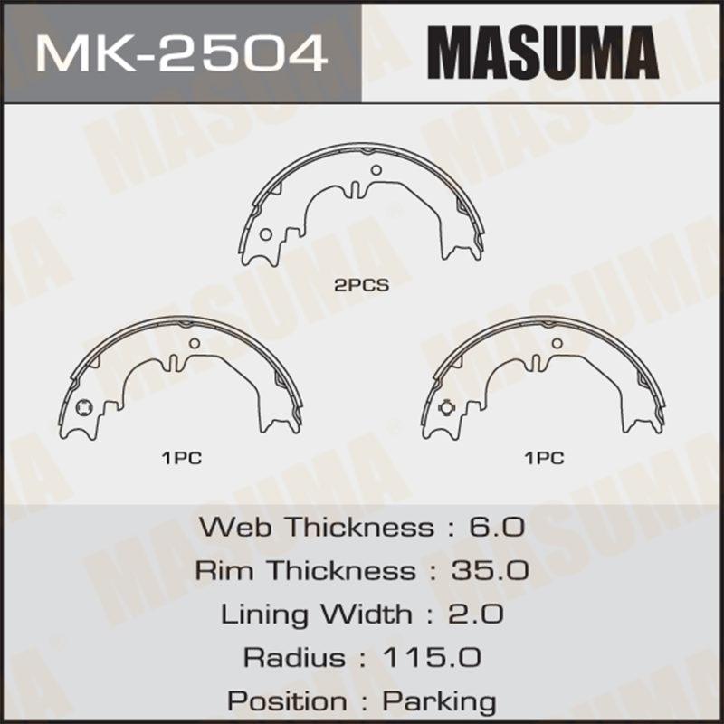 Колодки барабанні MASUMA MK2504
