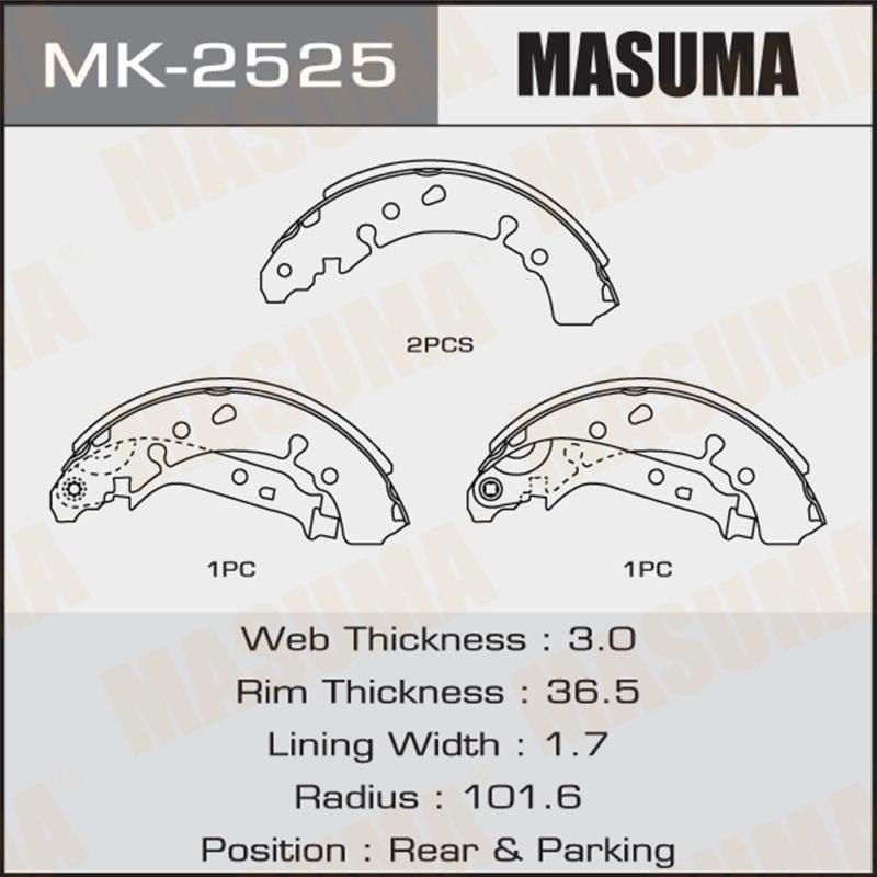 Колодки барабанні MASUMA MK2525