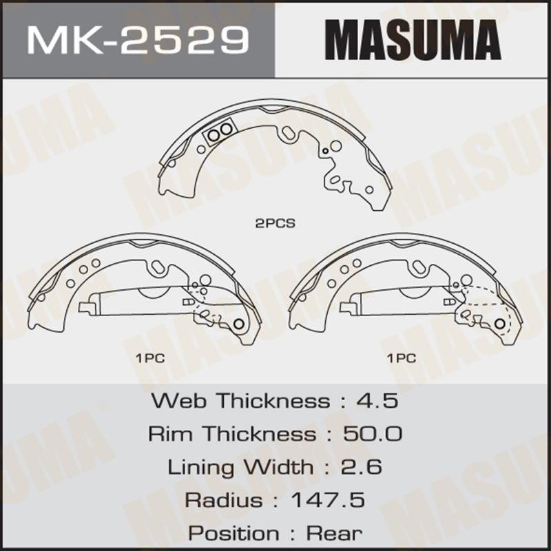 Колодки барабанні MASUMA MK2529