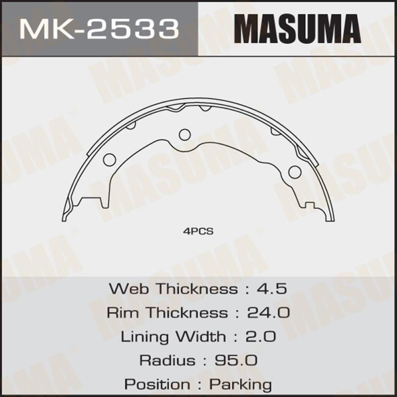 Колодки барабанні MASUMA MK2533
