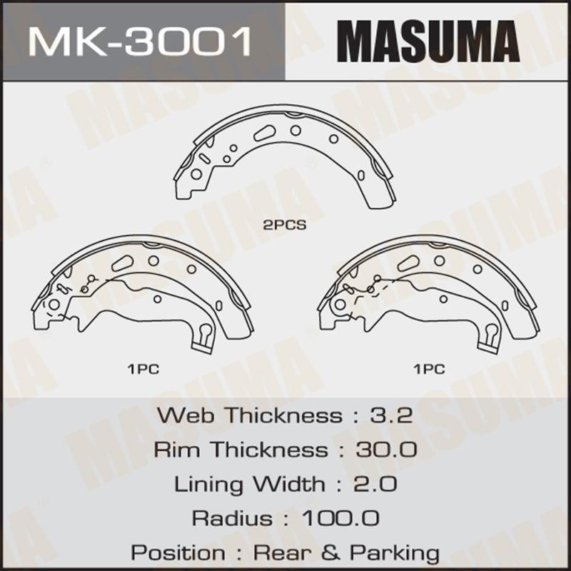 Колодки барабанні MASUMA MK3001