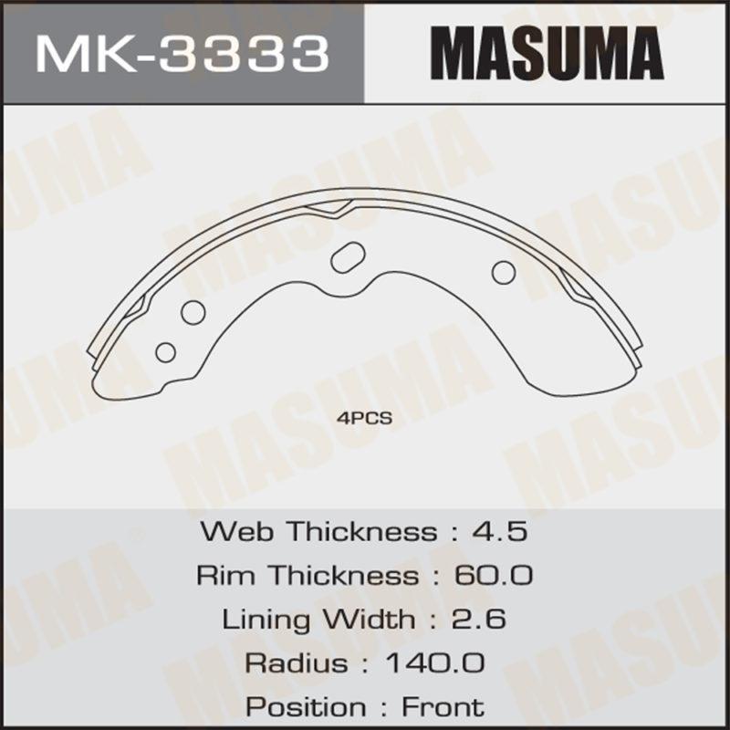 Колодки  барабанные MASUMA MK3333