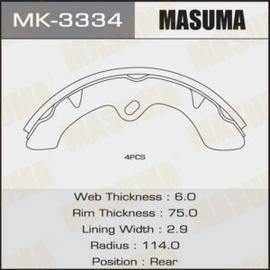 Колодки  барабанные MASUMA MK3334