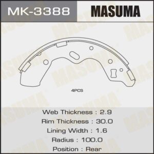 Колодки  барабанные MASUMA MK3388