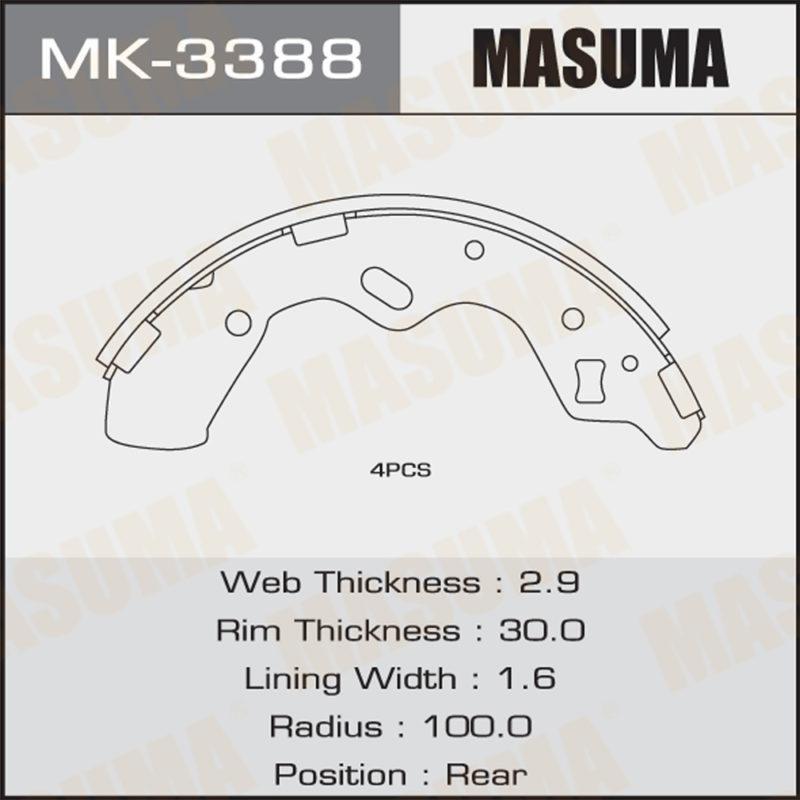 Колодки  барабанные MASUMA MK3388