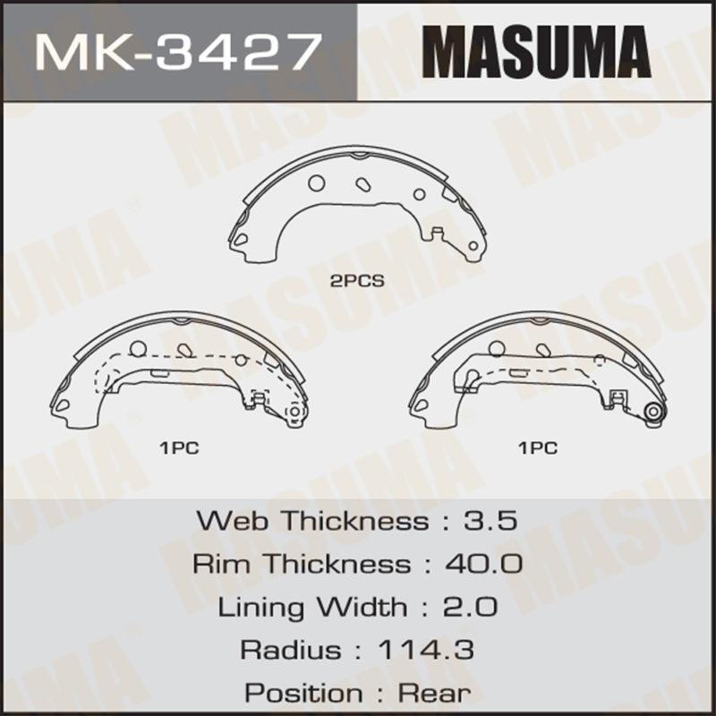 Колодки барабанні MASUMA MK3427