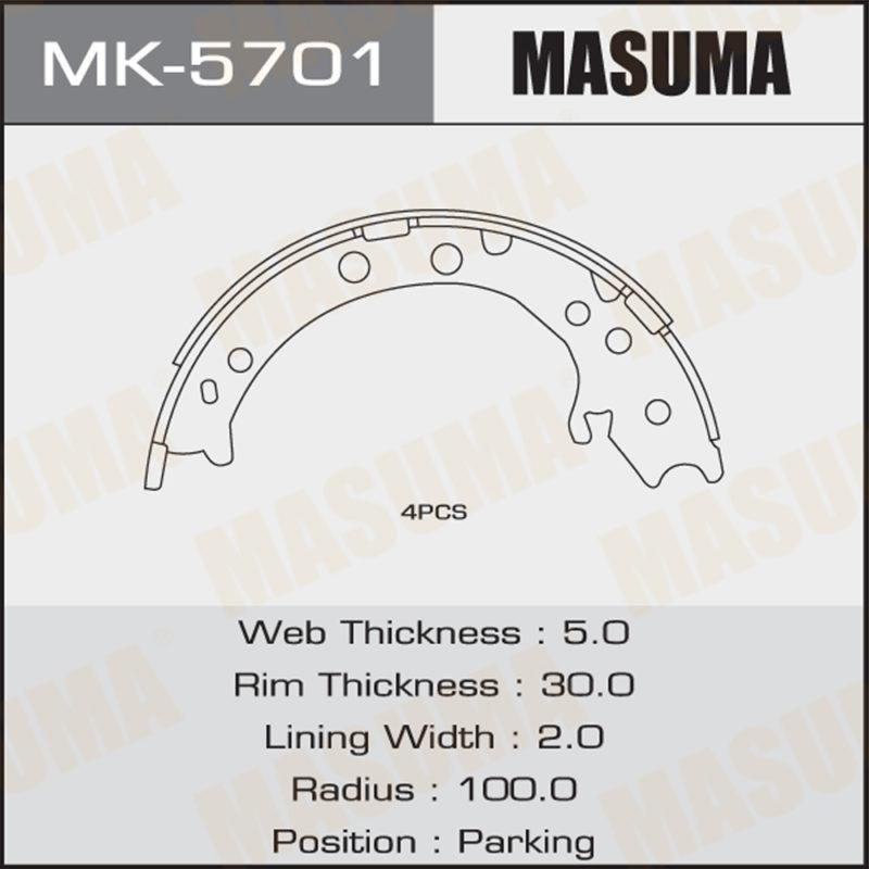 Колодки барабанні MASUMA MK5701