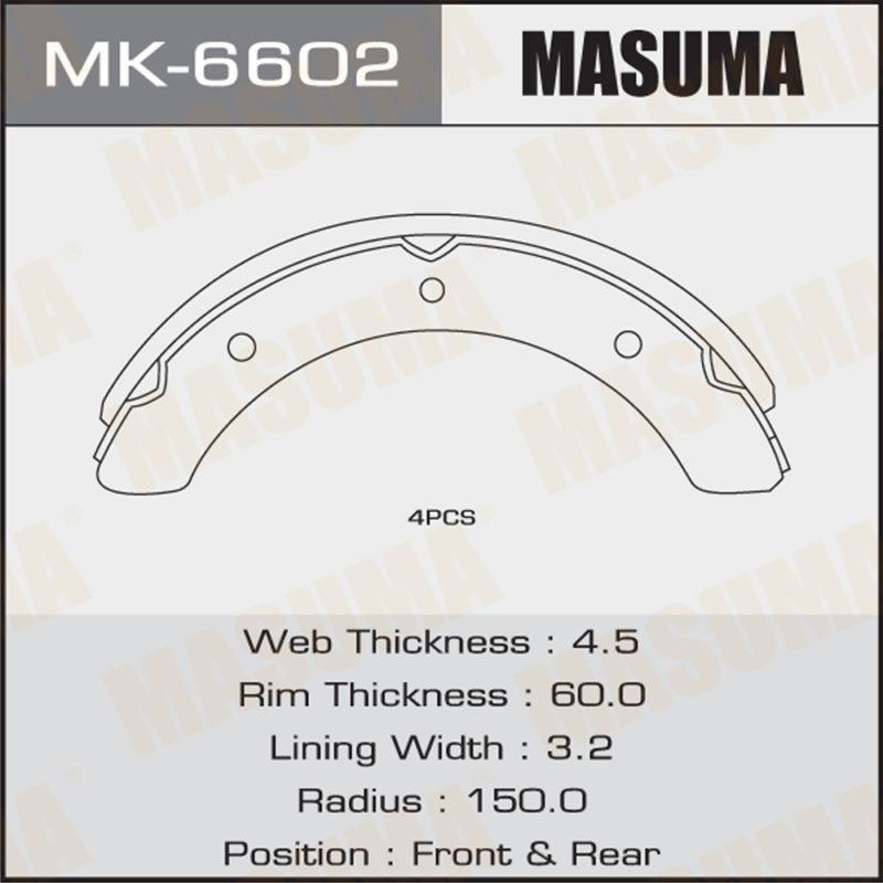 Колодки барабанні MASUMA MK6602