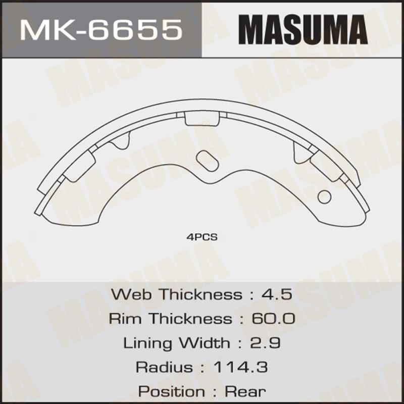 Колодки барабанні MASUMA MK6655
