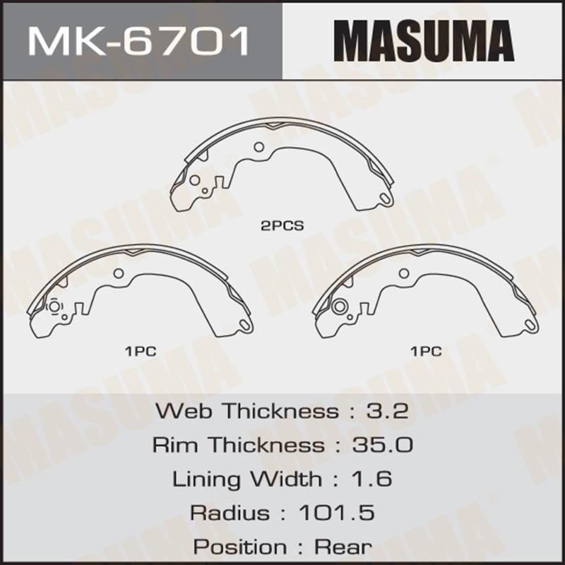 Колодки барабанні MASUMA MK6701