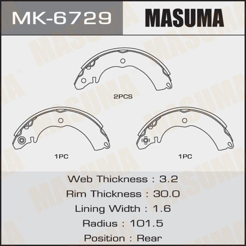 Колодки барабанні MASUMA MK6729