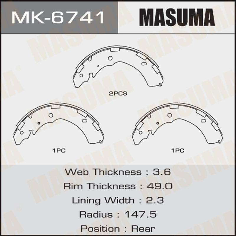 Колодки барабанні MASUMA MK6741